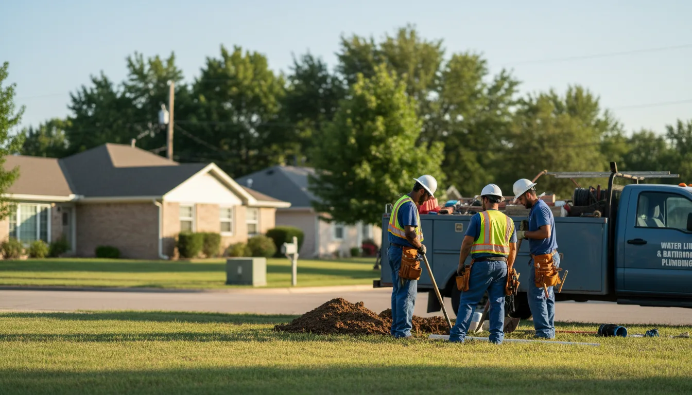 Residential water line and bathroom plumbing service in Burrton, KS